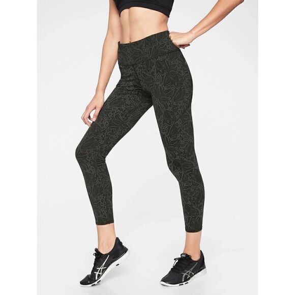 Athleta Contender Reflective 7/8 Tight Womens XXS Black Side Zip Pockets Legging - Picture 1 of 16